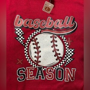 NEW Large Baseball Season Graphic T-Shirt - Red